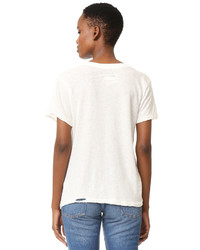 weißes T-Shirt mit einem V-Ausschnitt von Current/Elliott