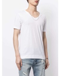 weißes T-Shirt mit einem V-Ausschnitt von Adam Lippes