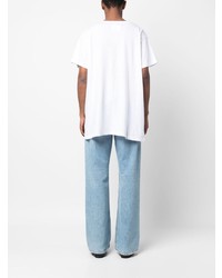 weißes T-Shirt mit einem V-Ausschnitt von Greg Lauren