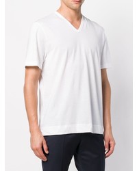 weißes T-Shirt mit einem V-Ausschnitt von Joseph