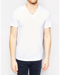 weißes T-Shirt mit einem V-Ausschnitt von Esprit
