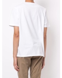 weißes T-Shirt mit einem V-Ausschnitt von 7 For All Mankind