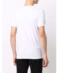 weißes T-Shirt mit einem V-Ausschnitt von Zegna
