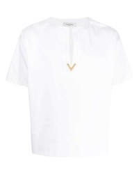 weißes T-Shirt mit einem V-Ausschnitt von Valentino