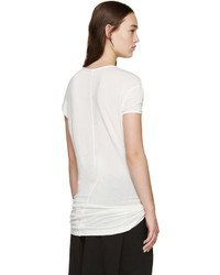 weißes T-Shirt mit einem V-Ausschnitt von Rick Owens