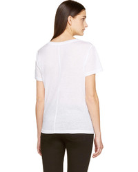 weißes T-Shirt mit einem V-Ausschnitt von J Brand