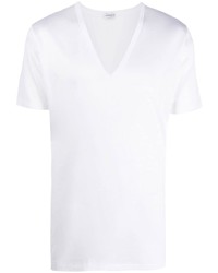 weißes T-Shirt mit einem V-Ausschnitt von Zimmerli