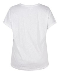 weißes T-Shirt mit einem V-Ausschnitt von Zizzi