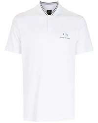 weißes T-shirt mit einer Knopfleiste von Armani Exchange