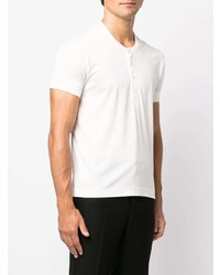 weißes T-shirt mit einer Knopfleiste von Tom Ford