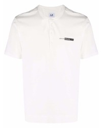 weißes T-shirt mit einer Knopfleiste von C.P. Company