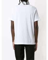 weißes T-shirt mit einer Knopfleiste von Armani Exchange