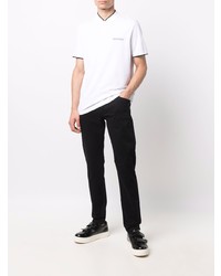 weißes T-shirt mit einer Knopfleiste von Calvin Klein
