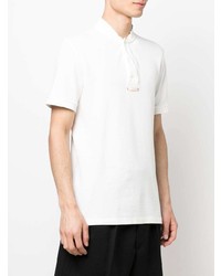 weißes T-shirt mit einer Knopfleiste von Maison Margiela