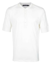 weißes T-shirt mit einer Knopfleiste von Dolce & Gabbana