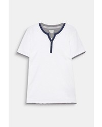 weißes T-shirt mit einer Knopfleiste von Esprit