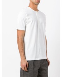 weißes T-shirt mit einer Knopfleiste von Lemaire