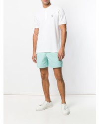 weißes T-shirt mit einer Knopfleiste von Polo Ralph Lauren