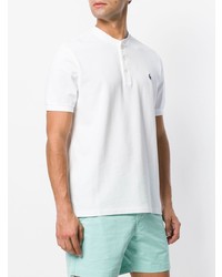 weißes T-shirt mit einer Knopfleiste von Polo Ralph Lauren