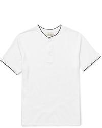 weißes T-shirt mit einer Knopfleiste von J.Crew