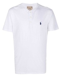 weißes T-shirt mit einer Knopfleiste von Polo Ralph Lauren