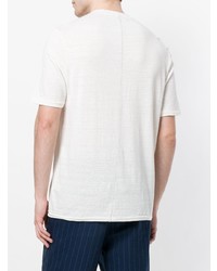 weißes T-shirt mit einer Knopfleiste von Roberto Collina