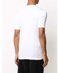 weißes T-shirt mit einer Knopfleiste von Dolce & Gabbana