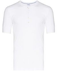 weißes T-shirt mit einer Knopfleiste von Schiesser