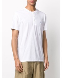 weißes T-shirt mit einer Knopfleiste von Polo Ralph Lauren