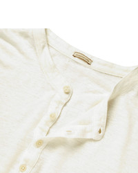 weißes T-shirt mit einer Knopfleiste von Massimo Alba