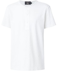 weißes T-shirt mit einer Knopfleiste