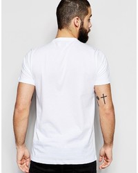 weißes T-shirt mit einer Knopfleiste von Farah