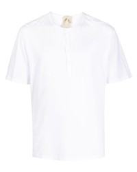 weißes T-shirt mit einer Knopfleiste von Ten C