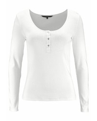 weißes T-shirt mit einer Knopfleiste von Vero Moda
