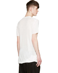 weißes T-shirt mit einer Knopfleiste von Julius