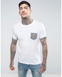 weißes T-shirt mit geometrischem Muster von Brave Soul