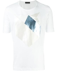 weißes T-shirt mit geometrischem Muster von Diesel Black Gold