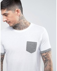 weißes T-shirt mit geometrischem Muster von Brave Soul
