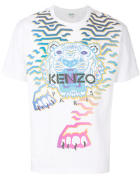 weißes T-shirt mit geometrischem Muster von Kenzo