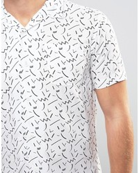 weißes T-shirt mit geometrischem Muster von Bellfield