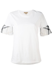 weißes T-shirt mit Schottenmuster von Burberry