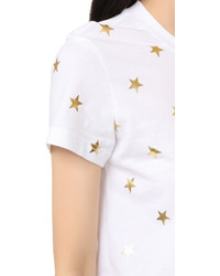 weißes T-shirt mit Sternenmuster von Markus Lupfer