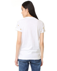 weißes T-shirt mit Sternenmuster von Markus Lupfer