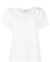 weißes T-shirt mit Sternenmuster von Saint Laurent