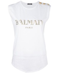 weißes T-shirt von Balmain