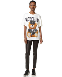 weißes T-shirt von Moschino