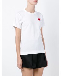 weißes T-shirt von Comme des Garcons