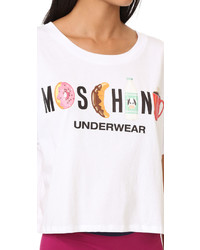 weißes T-shirt von Moschino