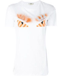 weißes T-shirt von Fendi