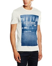 weißes T-shirt von Hilfiger Denim